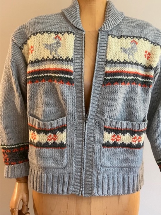 Toad&Co Sweaters - Toad&Co Nitsa Cardigan, Gray with Chickens  Small NEW